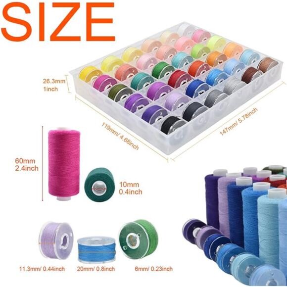 72Pcs 36 Colors Prewound Bobbins and Thread Spools for Hand & Machine Sewing - Picture 2 of 8